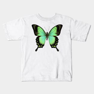 Green Butterfly Kids T-Shirt